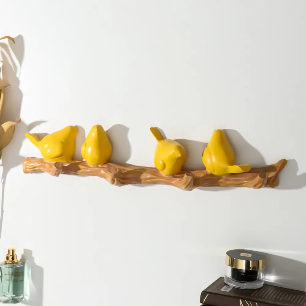 Фото Ключница Simaland открытая "Четыре птички на ветке" жёлтые 10.5x6x45 см Фото Ключница Simaland открытая "Четыре птички на ветке" жёлтые 10.5x6x45 см