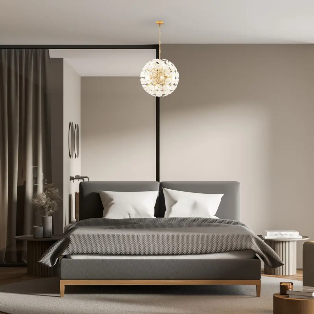 Фото 4 Люстра подвесная Moderli V10230-P12 Selectra 12 ламп 30 м² цвет латунь Фото 4 Люстра подвесная Moderli V10230-P12 Selectra 12 ламп 30 м² цвет латунь