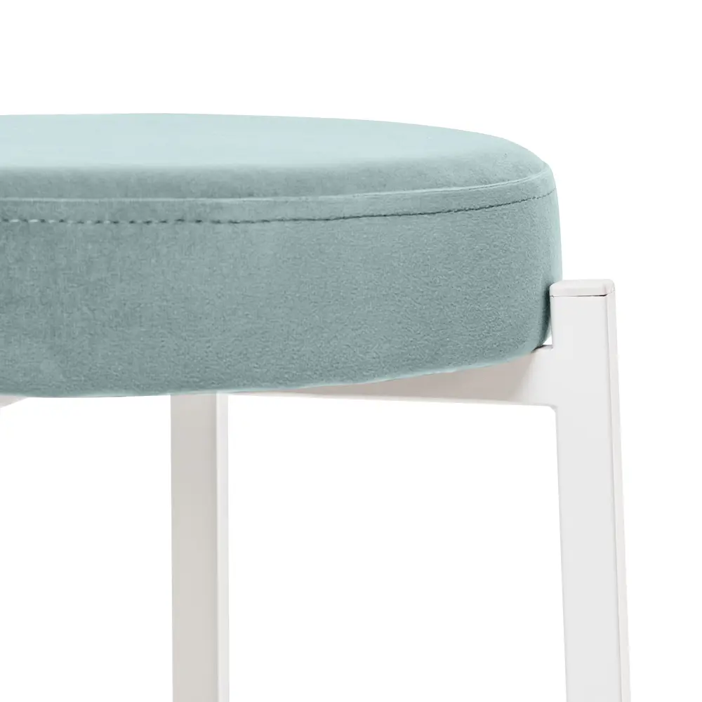 Фото 4 Табурет Leset Mint 37x51x37 см велюр цвет бирюзовый/белый Фото 4 Табурет Leset Mint 37x51x37 см велюр цвет бирюзовый/белый