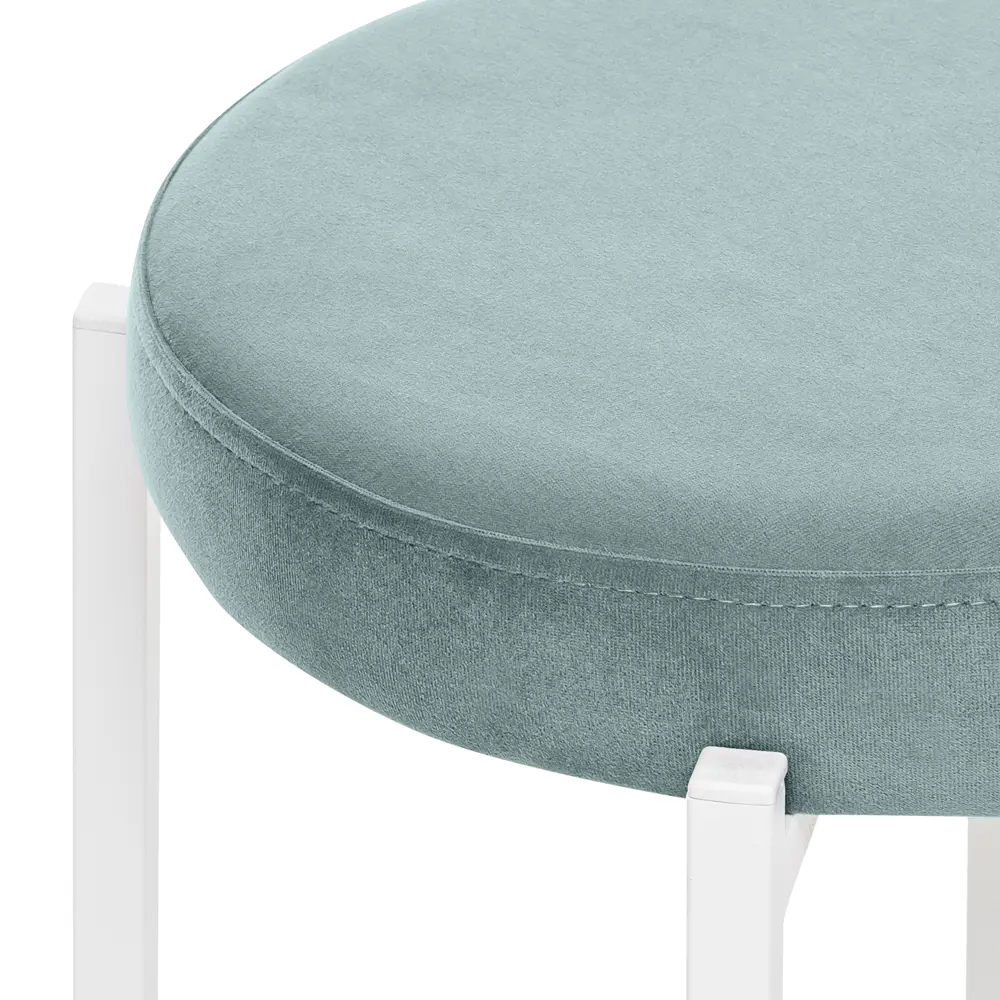 Фото 3 Табурет Leset Mint 37x51x37 см велюр цвет бирюзовый/белый Фото 3 Табурет Leset Mint 37x51x37 см велюр цвет бирюзовый/белый