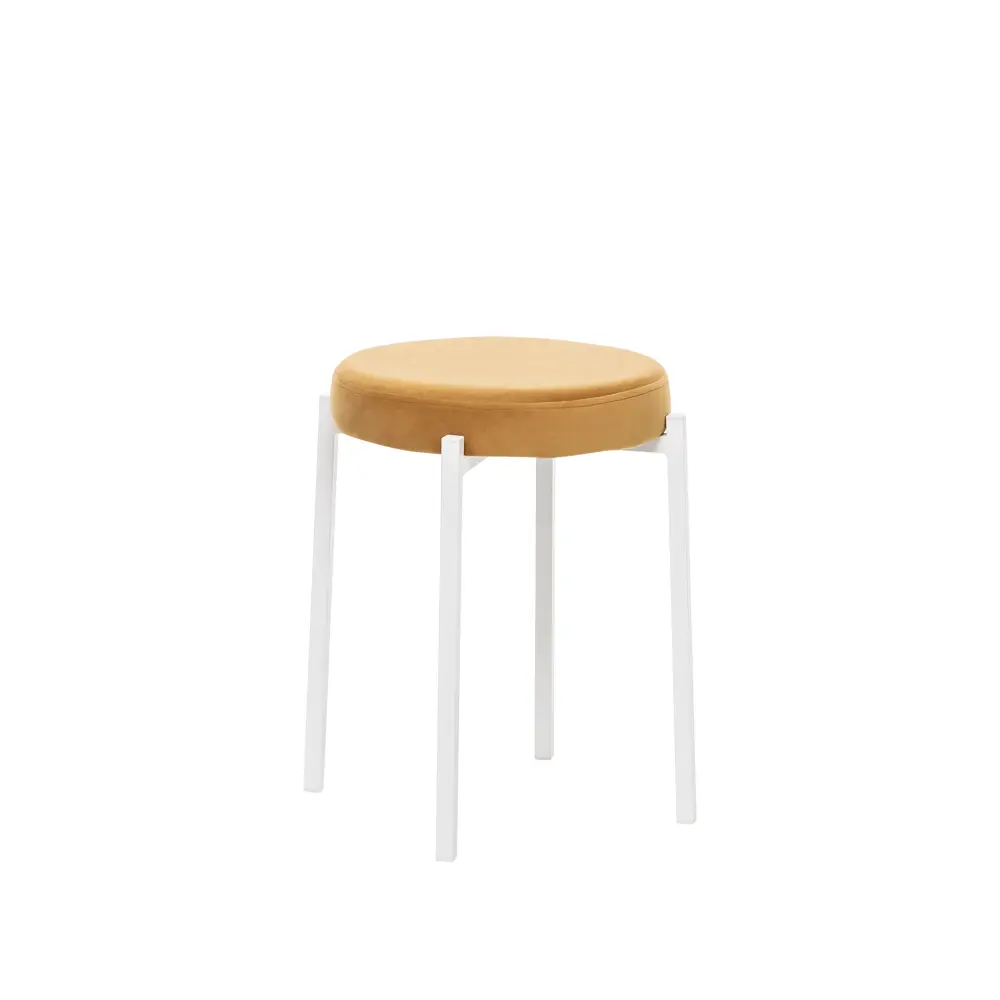 Фото Табурет Leset Mustard 37x51x37 см велюр цвет желтый/белый