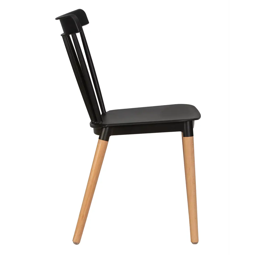 Фото 3 Набор кухонных стульев 6 шт Dobrin Theo lmzl-pp687 46x46x50 см пластик цвет черный/белый