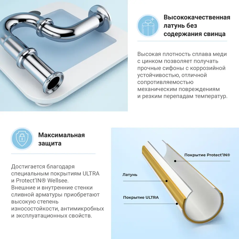 Фото 3 Набор сифон для раковины и донный клапан Wellsee Drainage System 182102005 цвет хром Фото 3 Набор сифон для раковины и донный клапан Wellsee Drainage System 182102005 цвет хром