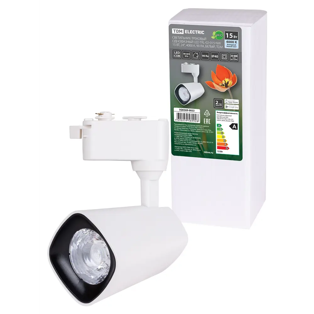 Фото Трековый светильник спот светодиодный TDM Electric SQ0369-0022 15Вт 220в однофазный нейтральный белый свет цвет Белый Фото Трековый светильник спот светодиодный TDM Electric SQ0369-0022 15Вт 220в однофазный нейтральный белый свет цвет Белый