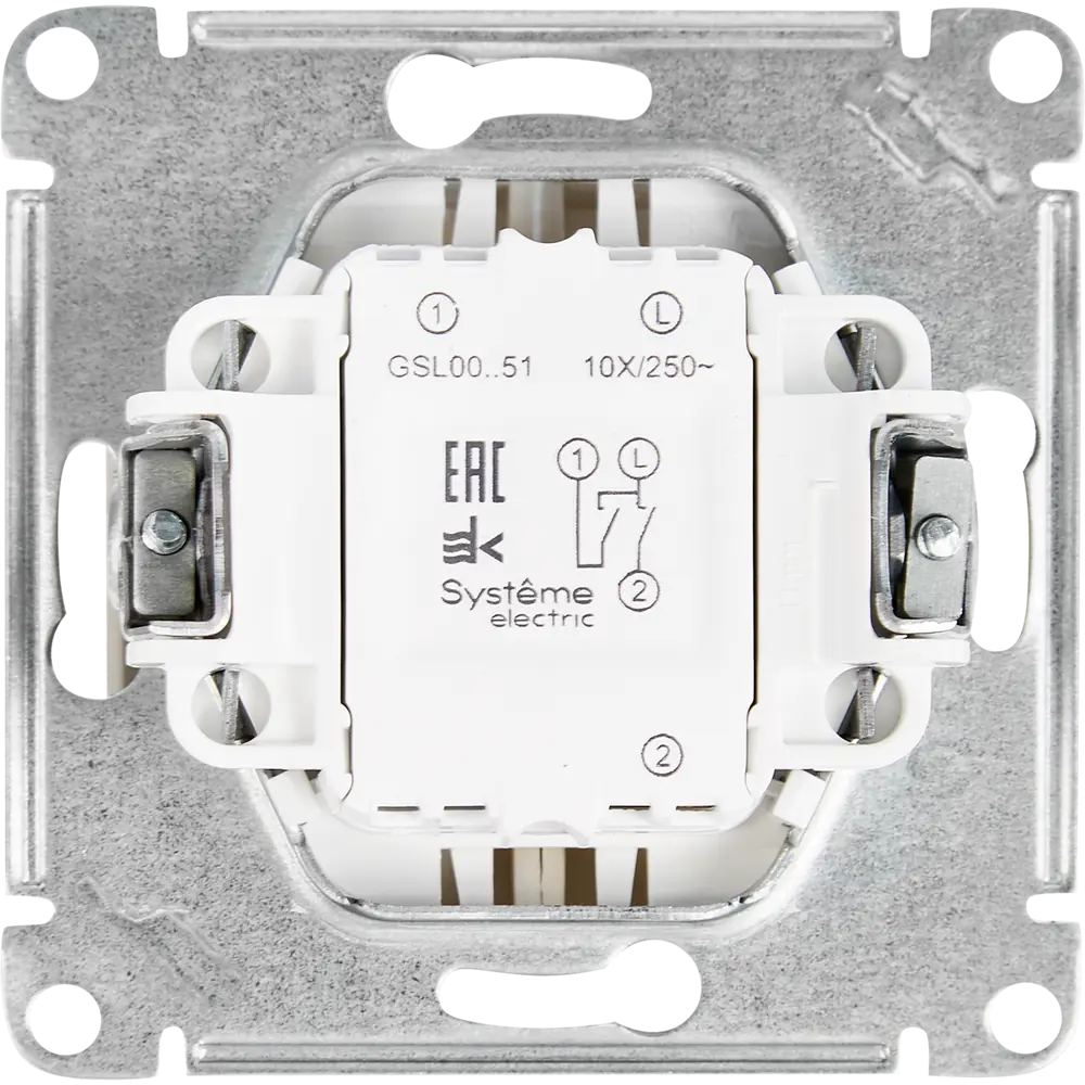 Фото 3 Выключатель встраиваемый Systeme Electric Glossa 2 клавиши цвет бежевый