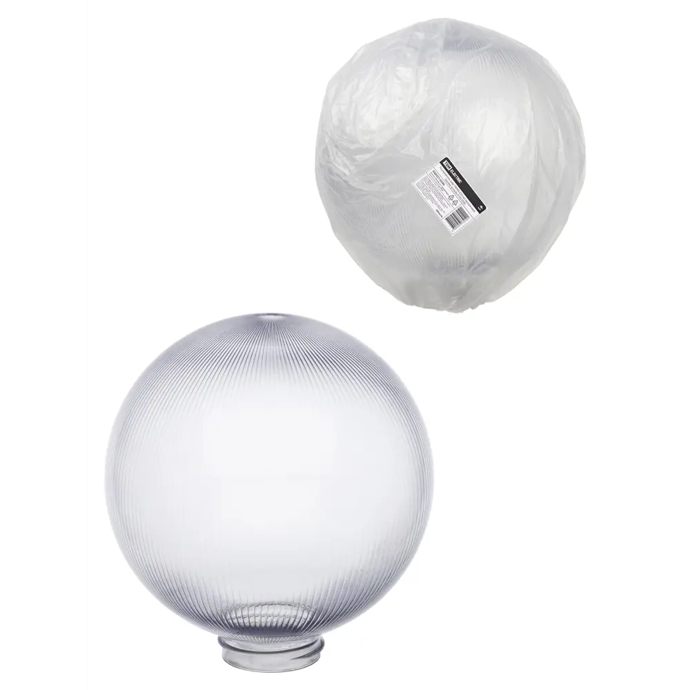 Фото Рассеиватель шар ПММА 250 мм прозрачный призма резьба А 85 TDM