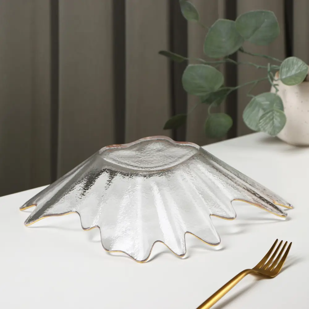 Фото 3 Блюдо сервировочное Simaland Рени 8x25 см стекло цвет прозрачный Фото 3 Блюдо сервировочное Simaland Рени 8x25 см стекло цвет прозрачный