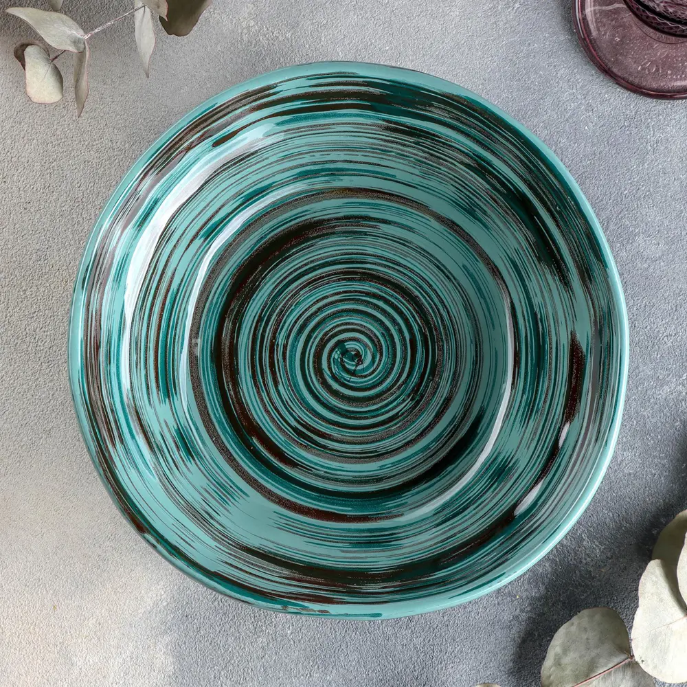 Фото 2 Блюдо сервировочное Хорекс 21x21 см фарфор цвет бирюзовый