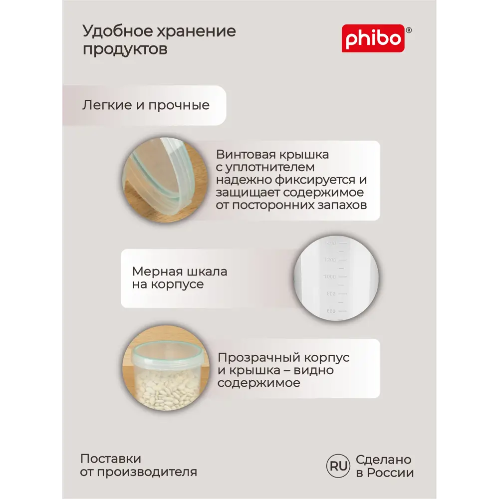Фото 3 Комплект банок 3 шт Phibo Винтаж 1.5 л полипропилен цвет светло-голубой Фото 3 Комплект банок 3 шт Phibo Винтаж 1.5 л полипропилен цвет светло-голубой