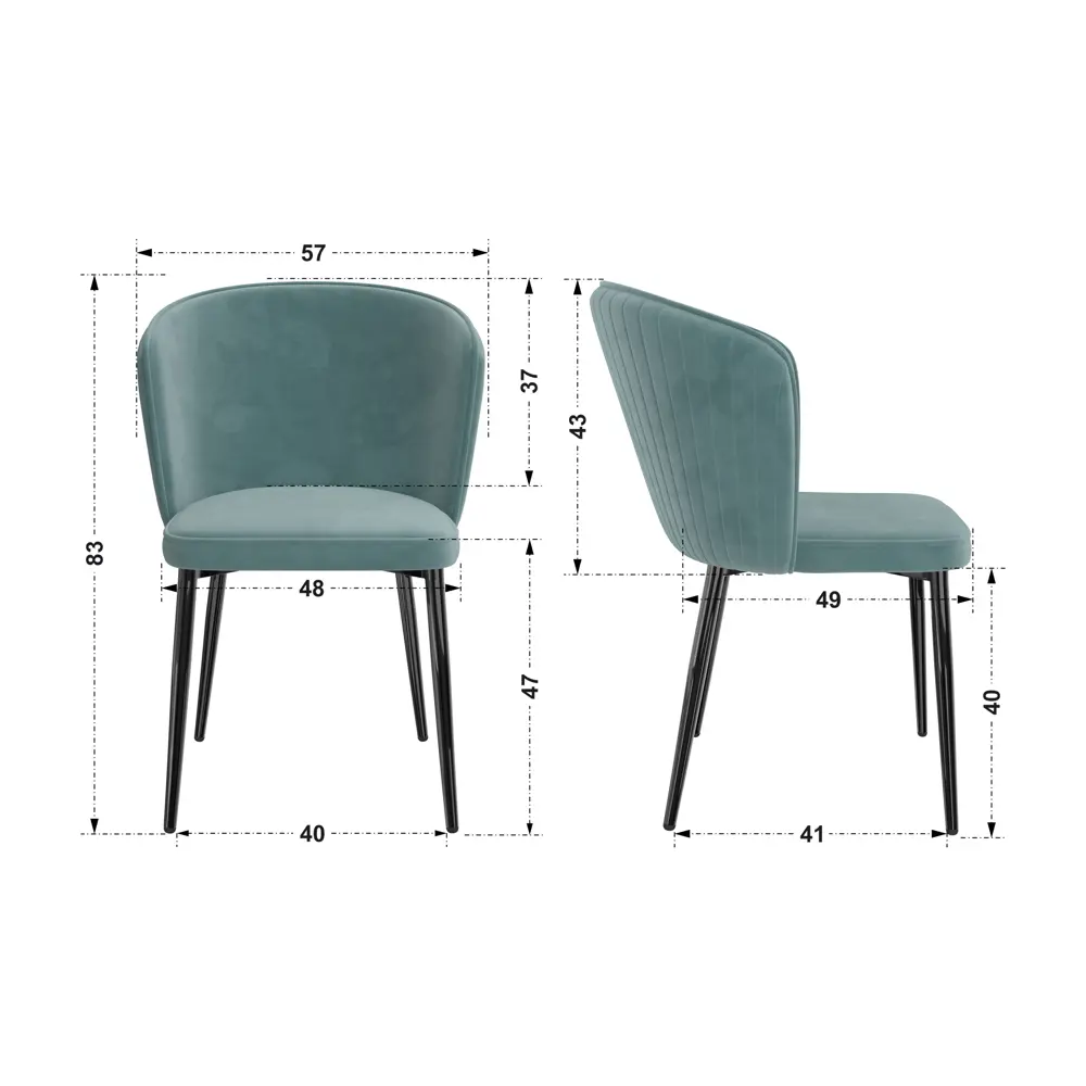 Фото 6 Кухонный стул Milavio Оникс 16Ч 83x49x48 см ткань цвет бирюзовый Фото 6 Кухонный стул Milavio Оникс 16Ч 83x49x48 см ткань цвет бирюзовый