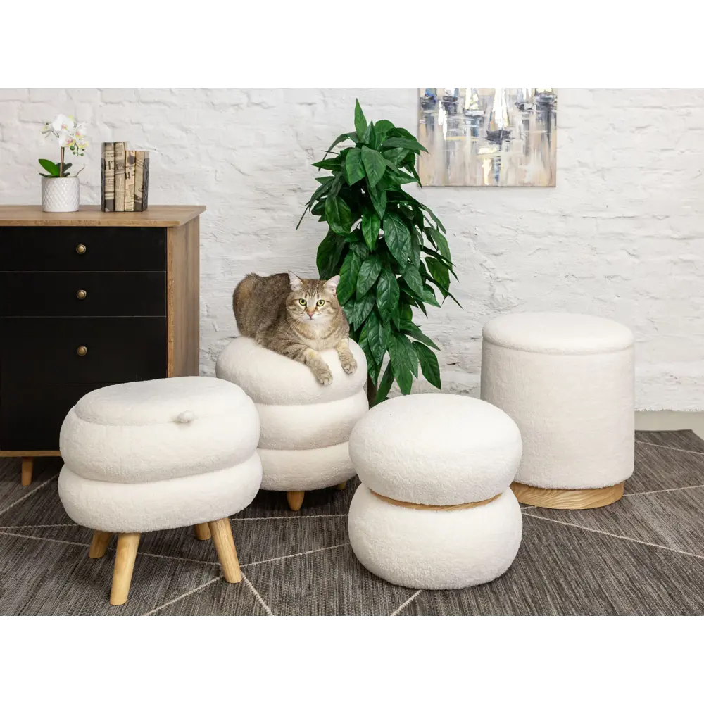 Фото 5 Пуф с ящиком Stool Group Винни L 42x45x42 см цвет бежевый