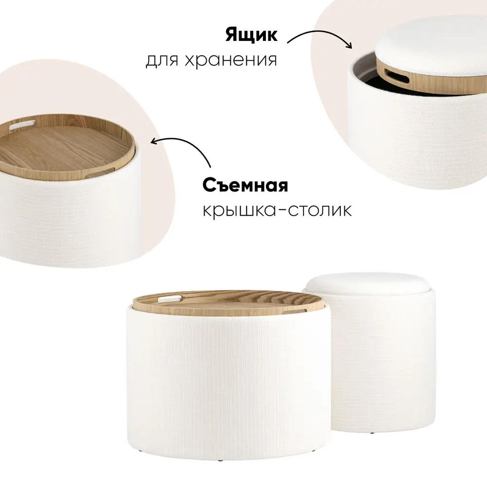 Фото 2 Пуф Stool Group Хюгге s 39x39x39 см цвет белый Фото 2 Пуф Stool Group Хюгге s 39x39x39 см цвет белый