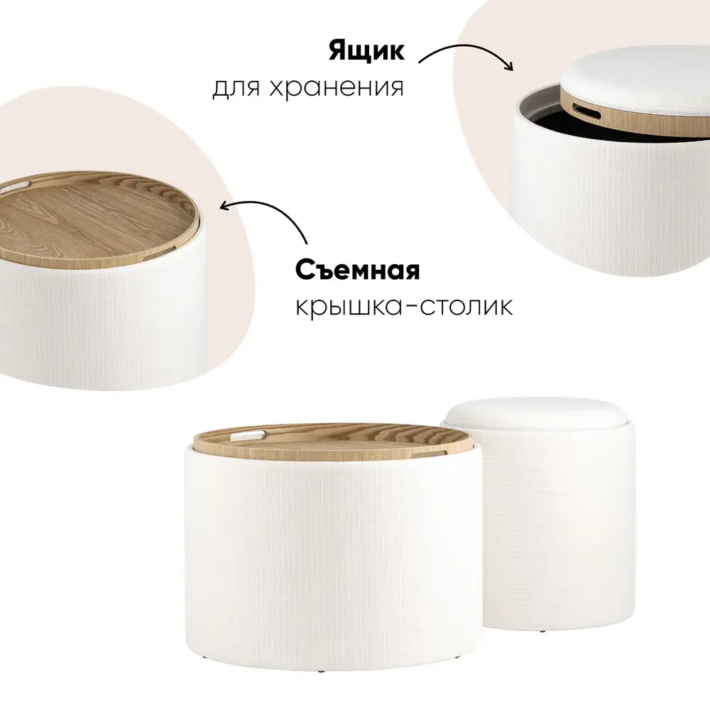 Фото 2 Пуф Stool Group Хюгге l 56x56x56 см цвет белый Фото 2 Пуф Stool Group Хюгге l 56x56x56 см цвет белый