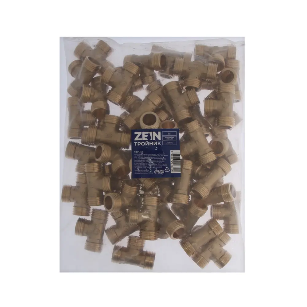 Фото 3 Тройник Zein 1/2"x1/2"x1/2" НР нержавеющая сталь