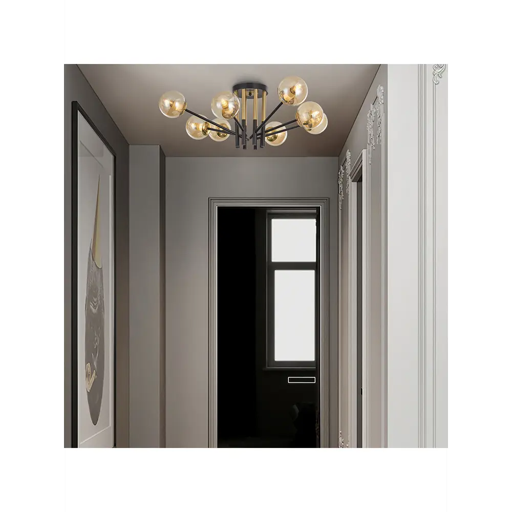 Фото 9 Люстра потолочная ARTE PERFETTO LUCE тип С 3327.158-8073A-8-D790/270/E27-8 Bk/G 6 ламп 12 м² цвет черный/золото Фото 9 Люстра потолочная ARTE PERFETTO LUCE тип С 3327.158-8073A-8-D790/270/E27-8 Bk/G 6 ламп 12 м² цвет черный/золото