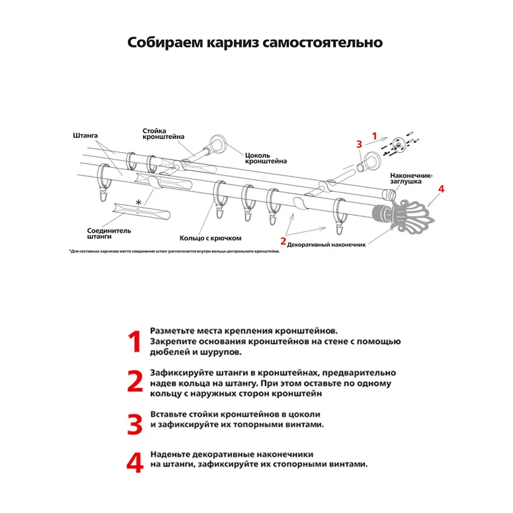 Фото 3 Карниз для штор двухрядный Mirtex 82102, 240 см сталь, цвет сатин Фото 3 Карниз для штор двухрядный Mirtex 82102, 240 см сталь, цвет сатин