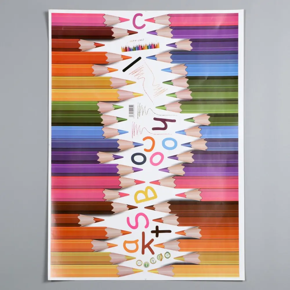 Фото 2 Наклейка интерьерная "Цветные карандаши" 50x70 см