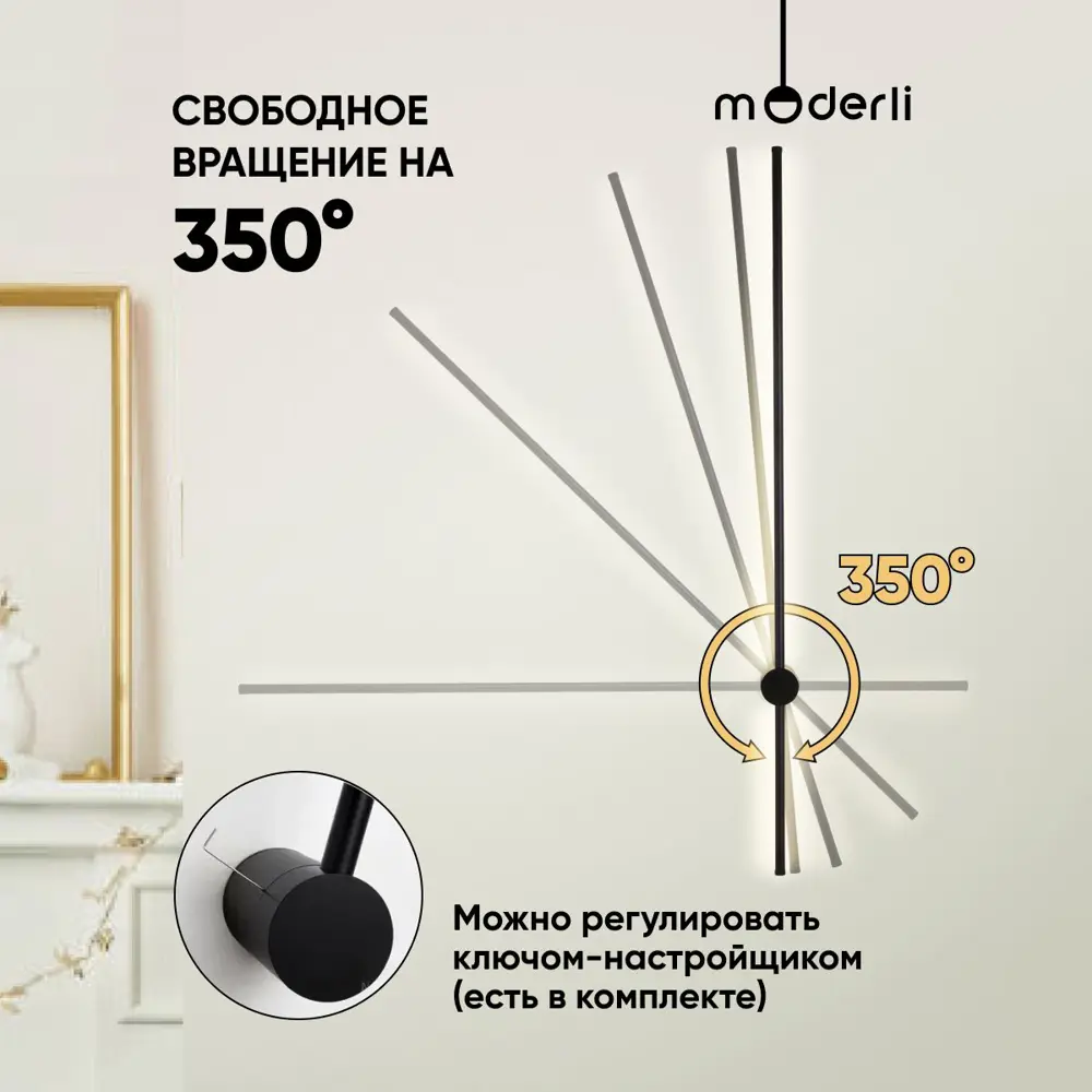 Фото 3 Настенный светильник светодиодный MODERLI Ricco Ricco V5005-WL нейтральный белый свет цвет чёрный Фото 3 Настенный светильник светодиодный MODERLI Ricco Ricco V5005-WL нейтральный белый свет цвет чёрный