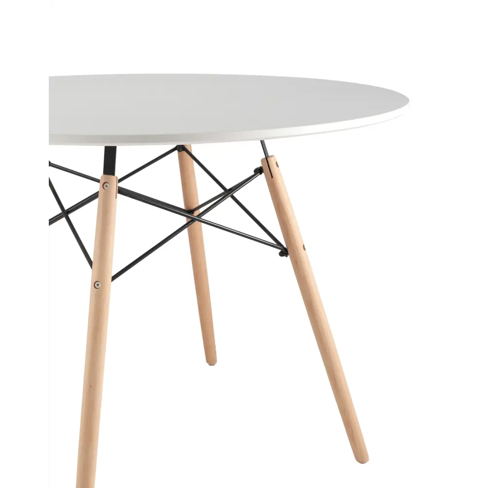 Фото 5 Кухонный стол круг 100x70 см Стул груп Dsw МДФ цвет белый Фото 5 Кухонный стол круг 100x70 см Стул груп Dsw МДФ цвет белый