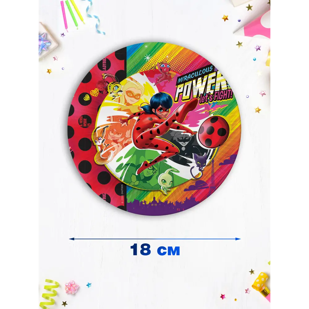 Фото 3 Набор бумажных тарелок Леди Баг и Супер-Кот №2 5 уп. Фото 3 Набор бумажных тарелок Леди Баг и Супер-Кот №2 5 уп.
