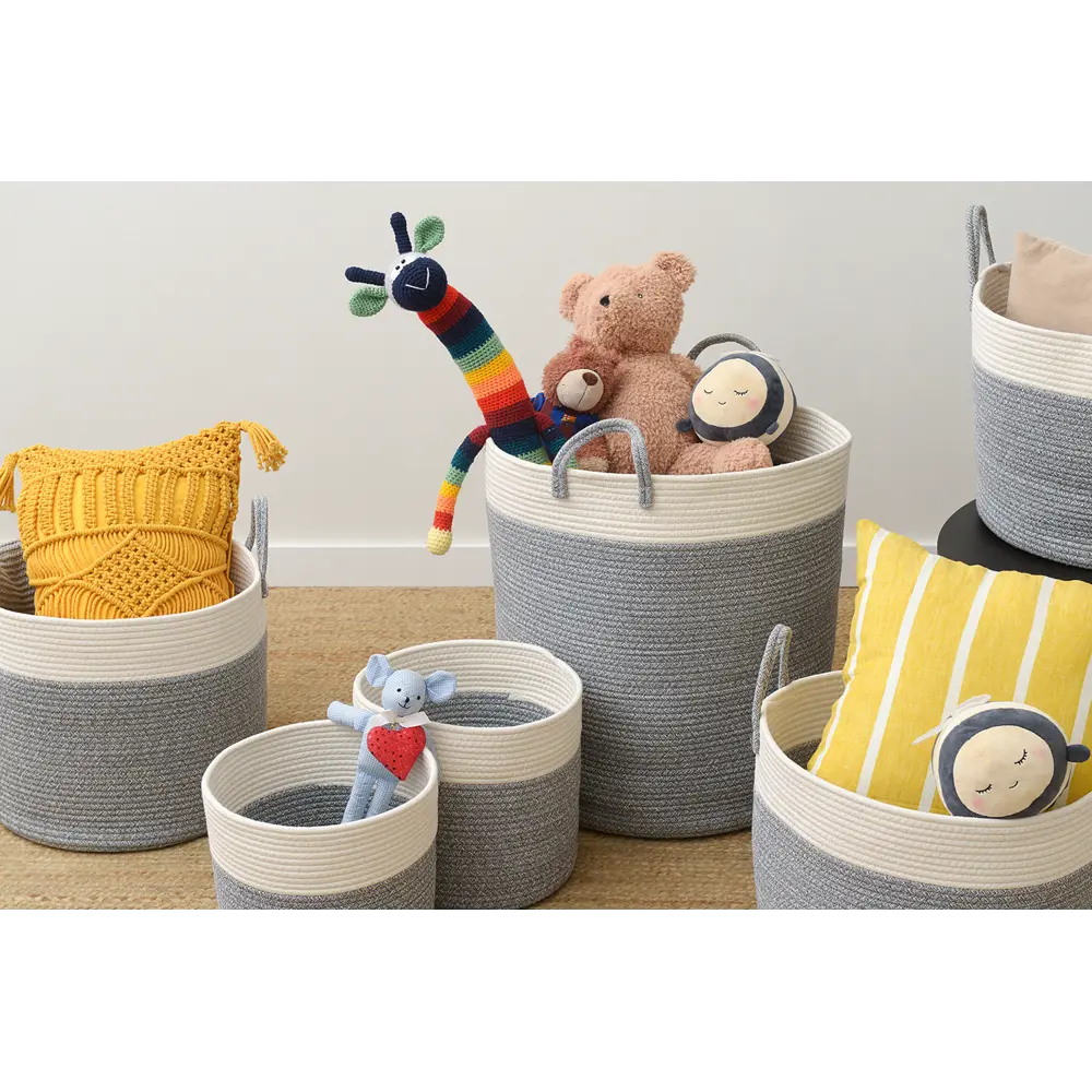 Фото 5 Корзина Bergenson bjorn 40x36x40 см хлопок цвет кремовый/светло-серый Фото 5 Корзина Bergenson bjorn 40x36x40 см хлопок цвет кремовый/светло-серый