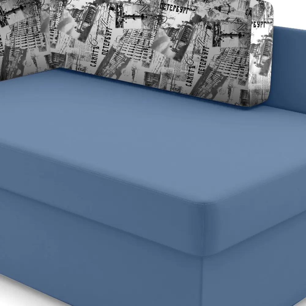 Фото 3 Диван Фокус Компакт 33587 135x61x83 см велюр цвет сине-серый