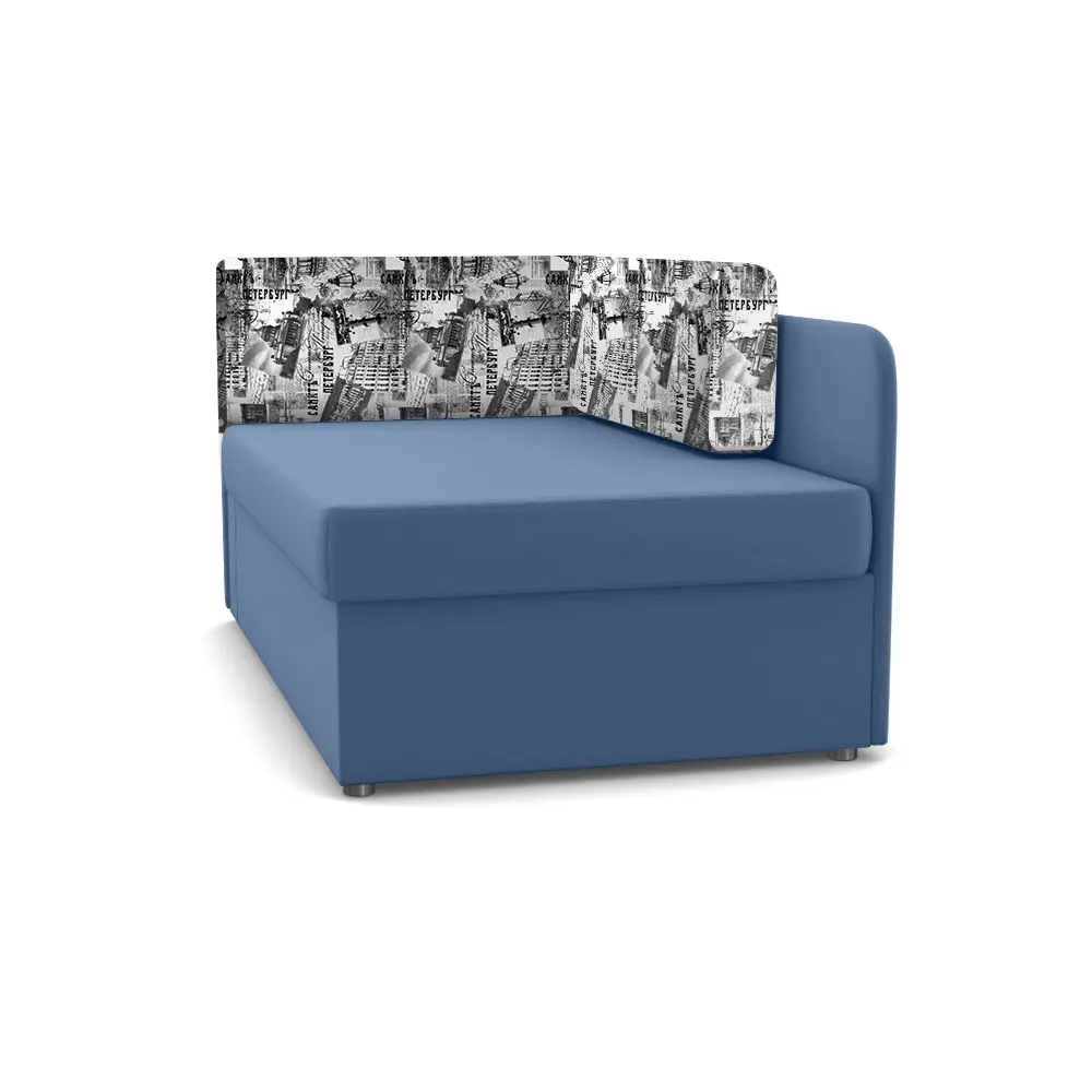 Фото 2 Диван Фокус Компакт 33587 135x61x83 см велюр цвет сине-серый