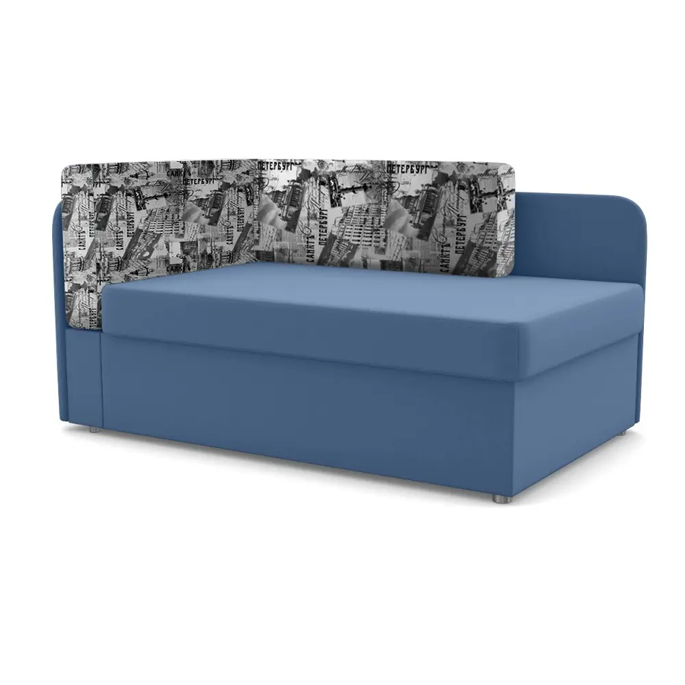 Фото Диван Фокус Компакт 33587 135x61x83 см велюр цвет сине-серый Фото Диван Фокус Компакт 33587 135x61x83 см велюр цвет сине-серый