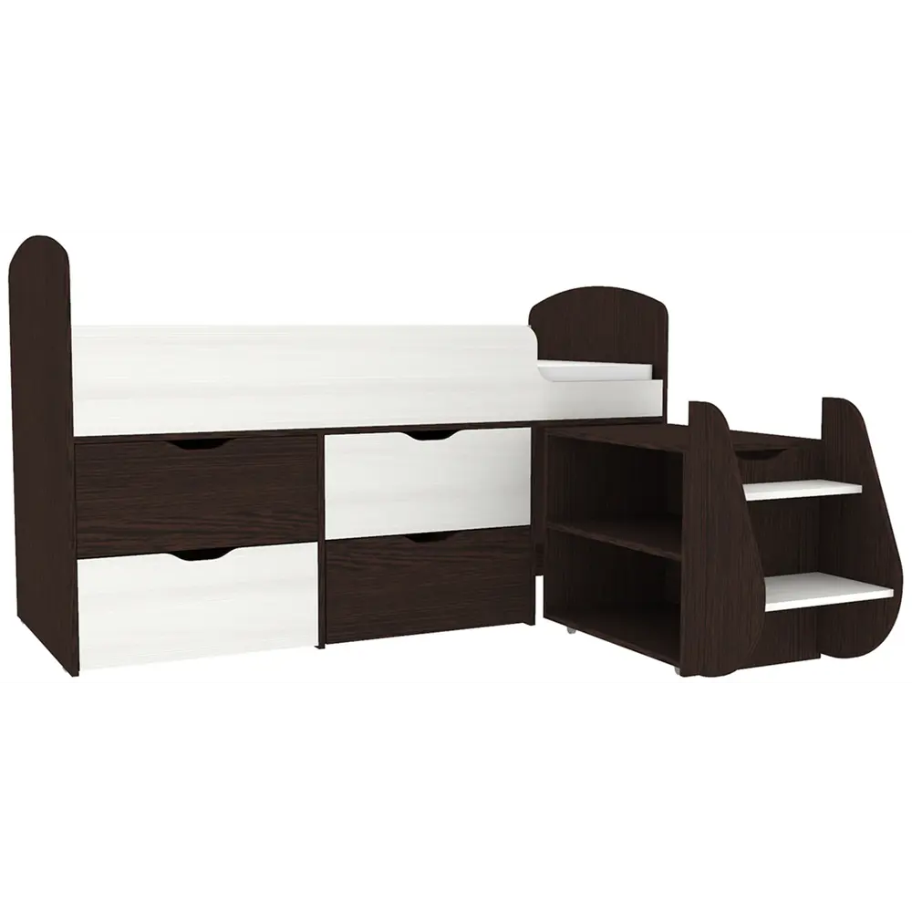 Фото Кровать Кариви Малыш 00450-02-04-00 7 164x101x74 см цвет венге/белое дерево Фото Кровать Кариви Малыш 00450-02-04-00 7 164x101x74 см цвет венге/белое дерево