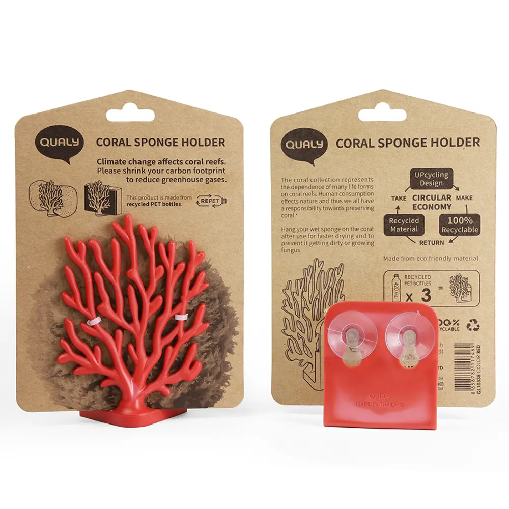 Фото 4 Держатель для губок Qualy Coral Sponge красный Фото 4 Держатель для губок Qualy Coral Sponge красный