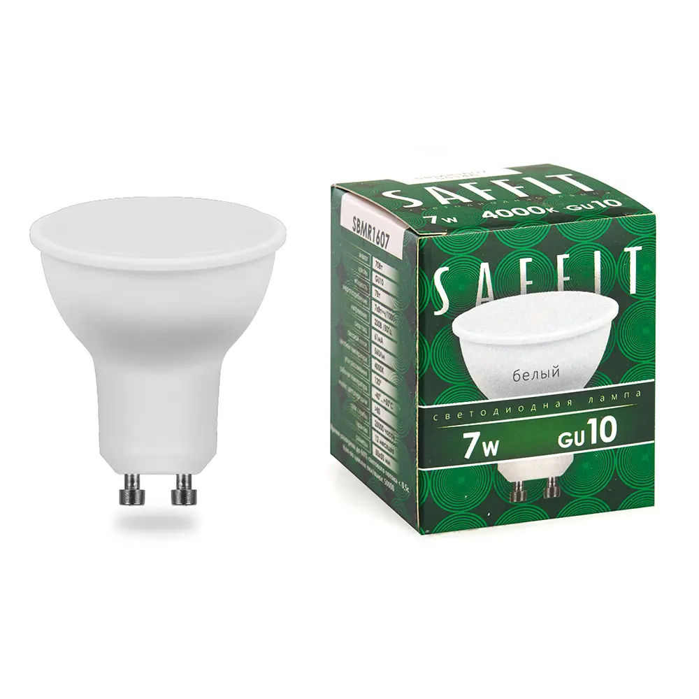 Фото Лампа светодиодная Saffit SBMR1607 GU10 230 В 7 Вт спот 560 лм цвет света нейтральный белый Фото Лампа светодиодная Saffit SBMR1607 GU10 230 В 7 Вт спот 560 лм цвет света нейтральный белый