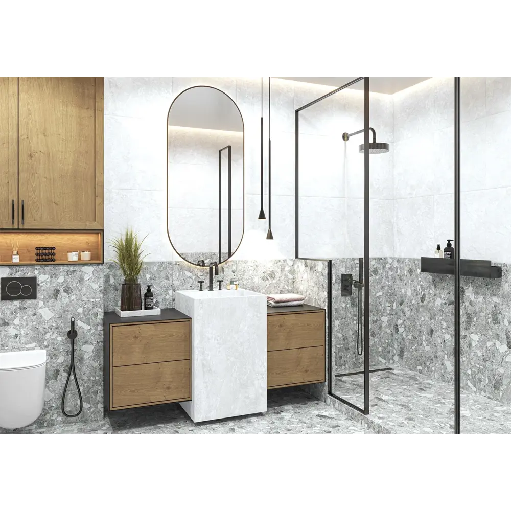 Фото Плитка Alma ceramica GFU04STE07R 60х60см 1.8 м² цвет серый, цена за упаковку Фото Плитка Alma ceramica GFU04STE07R 60х60см 1.8 м² цвет серый, цена за упаковку