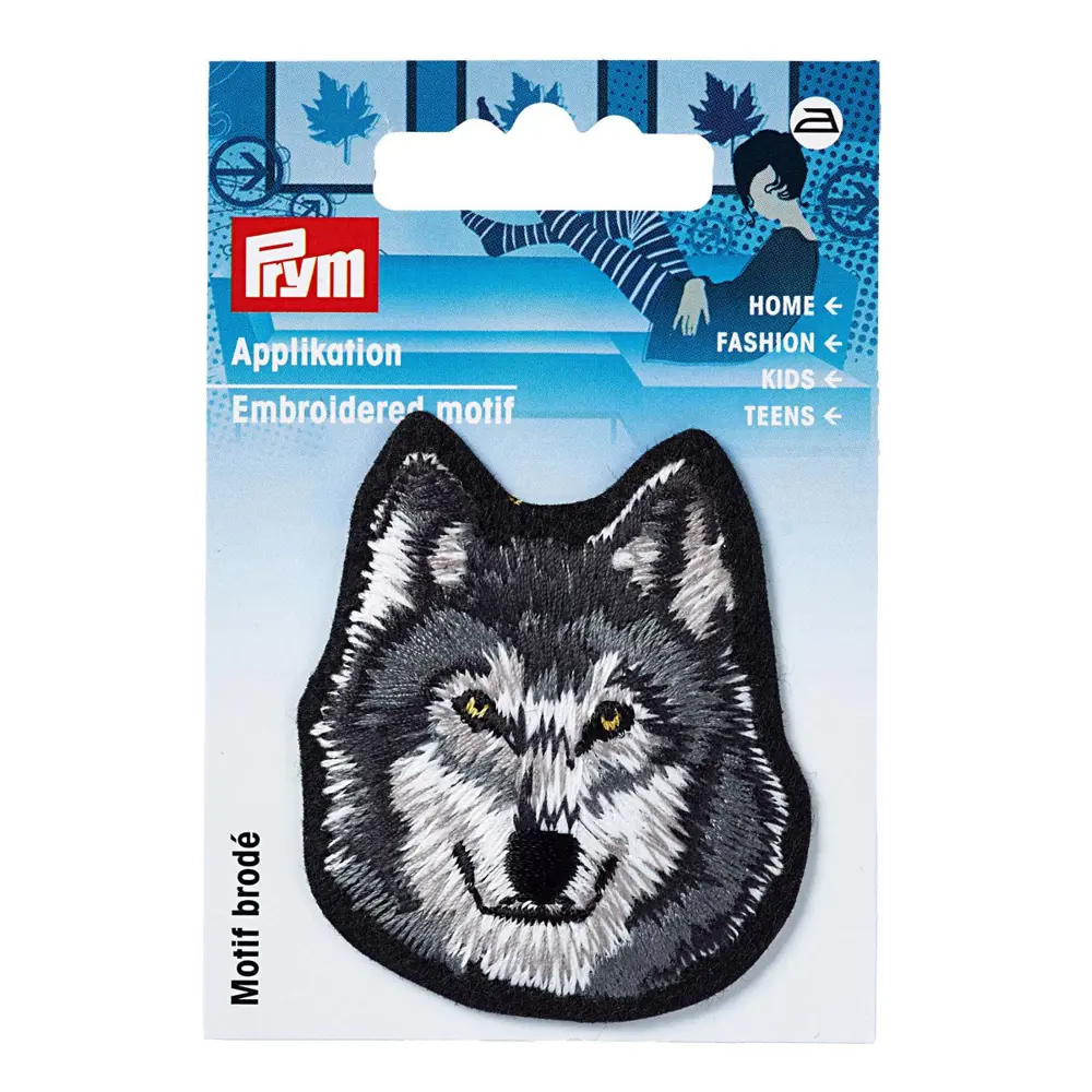 Фото 2 Термоаппликация заплатка Морда волка серо-белый цвет