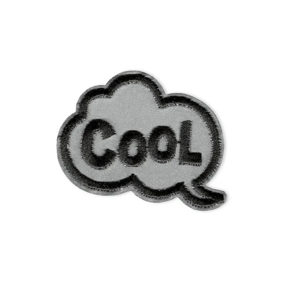 Фото Термоаппликация заплатка COOL 3.9x5.4 см, серебристый цвет Фото Термоаппликация заплатка COOL 3.9x5.4 см, серебристый цвет