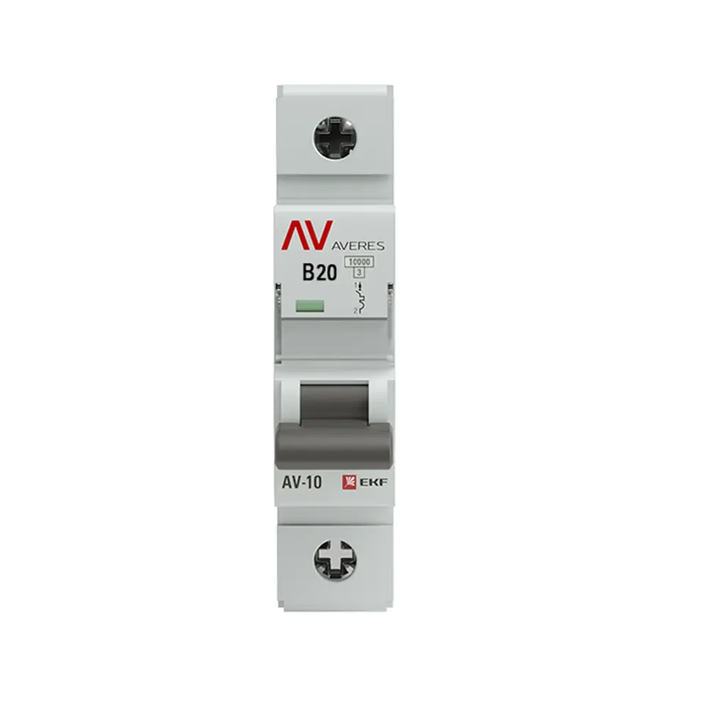 Фото Автоматический выключатель Ekf Averes AV-10 1P B2 А 10 кА mcb10-1-20B-av Фото Автоматический выключатель Ekf Averes AV-10 1P B2 А 10 кА mcb10-1-20B-av