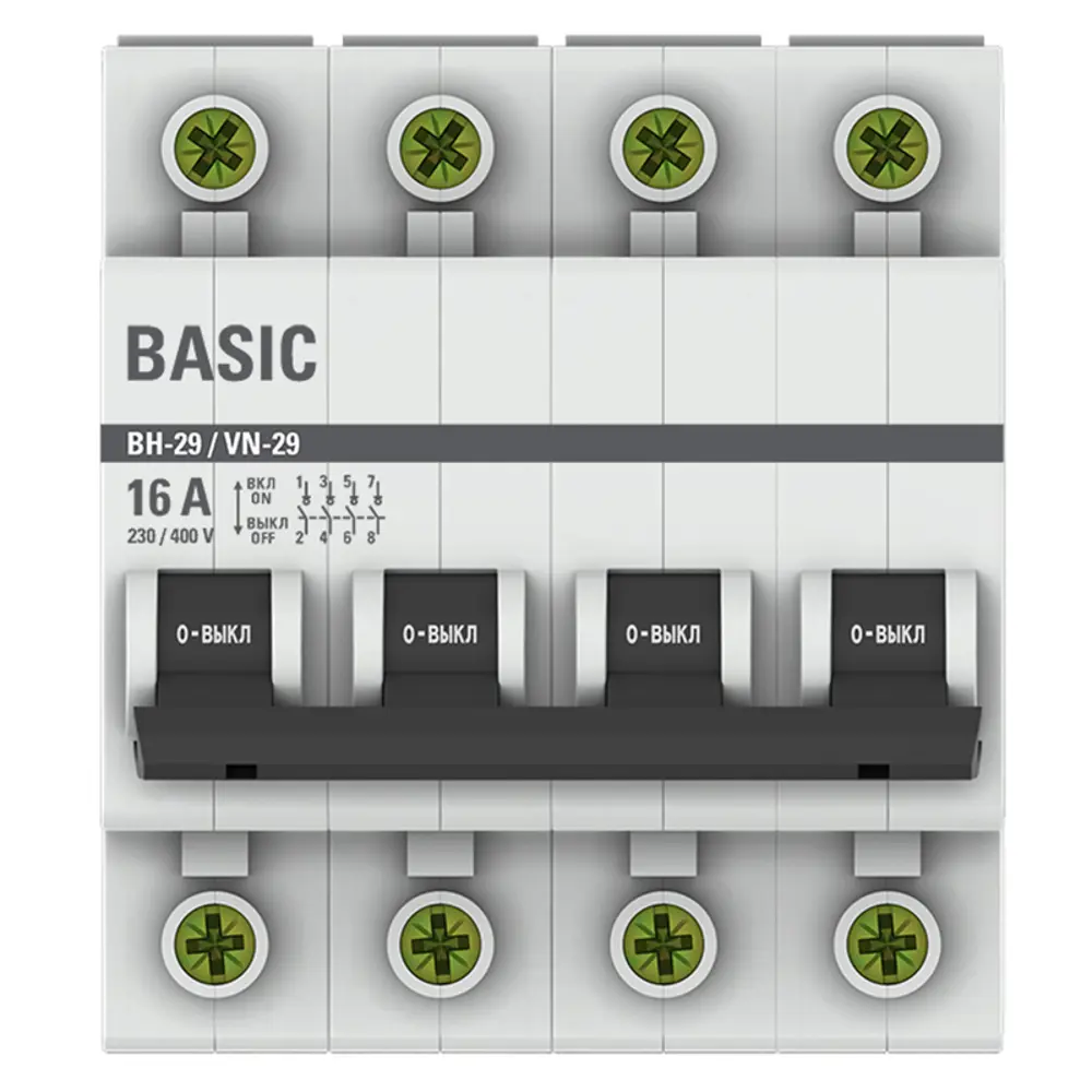 Фото 2 Выключатель нагрузки Ekf basic ВН-29 4P 16 А 2 кА SL29-4-16-bas Фото 2 Выключатель нагрузки Ekf basic ВН-29 4P 16 А 2 кА SL29-4-16-bas