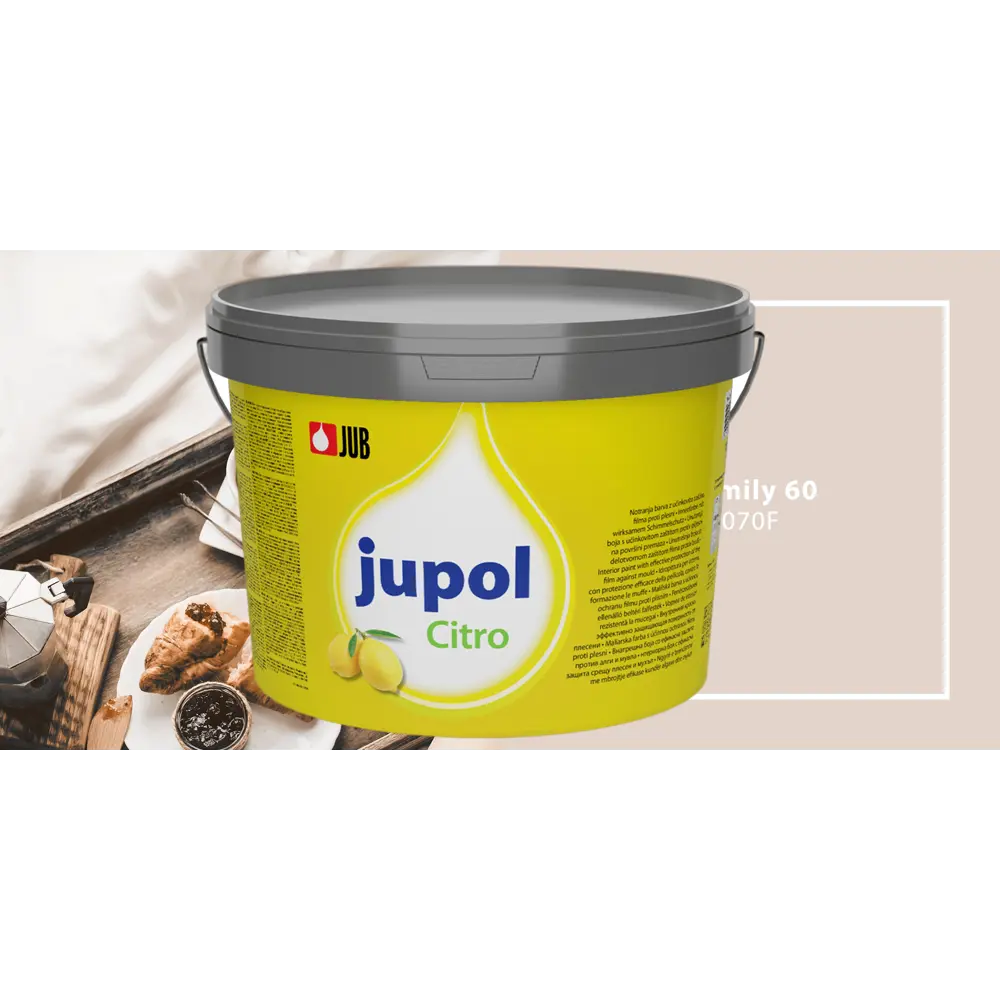 Фото Интерьерная краска Jub Jupol Citro с защитой от плесени база А цвет бежевый 070F 5 л