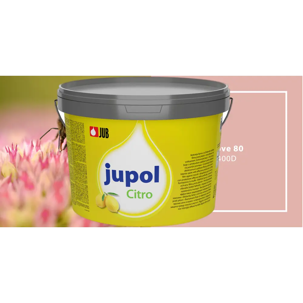 Фото Интерьерная краска Jub Jupol Citro с защитой от плесени база А цвет розовый 400D 5 л Фото Интерьерная краска Jub Jupol Citro с защитой от плесени база А цвет розовый 400D 5 л