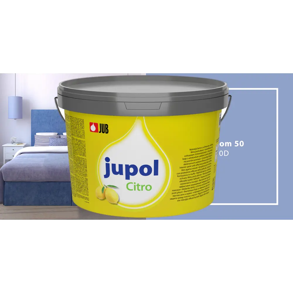 Фото Интерьерная краска Jub Jupol Citro с защитой от плесени база А цвет синий 510D 5 л Фото Интерьерная краска Jub Jupol Citro с защитой от плесени база А цвет синий 510D 5 л