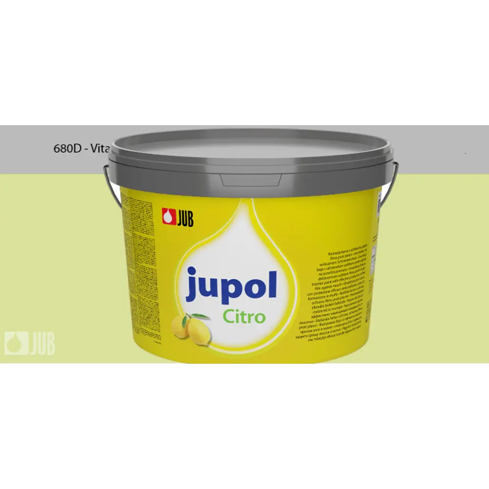 Фото Интерьерная краска Jub Jupol Citro с защитой от плесени база А цвет зеленый 680D 5 л Фото Интерьерная краска Jub Jupol Citro с защитой от плесени база А цвет зеленый 680D 5 л