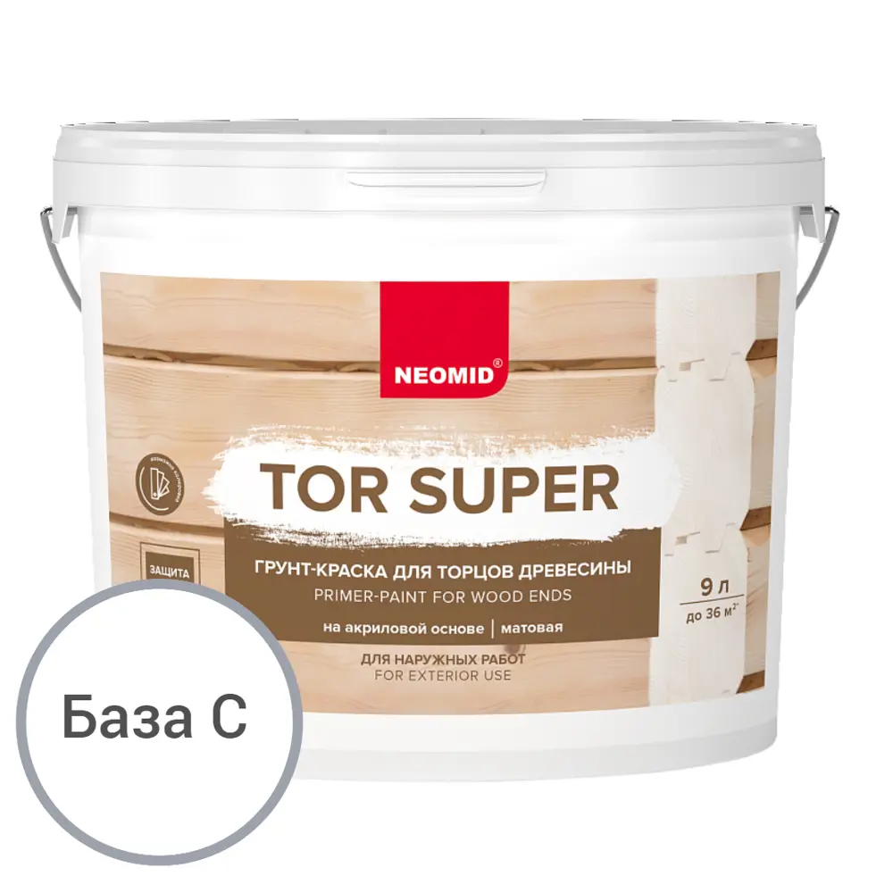 Фото Грунтовка Neomid Tor Super база С бесцветный 9л Фото Грунтовка Neomid Tor Super база С бесцветный 9л
