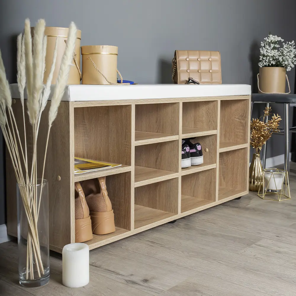 Фото 2 Полка для обуви Doma Liga 104x50x31.4 см 10 полок ЛДСП цвет бежево-белый