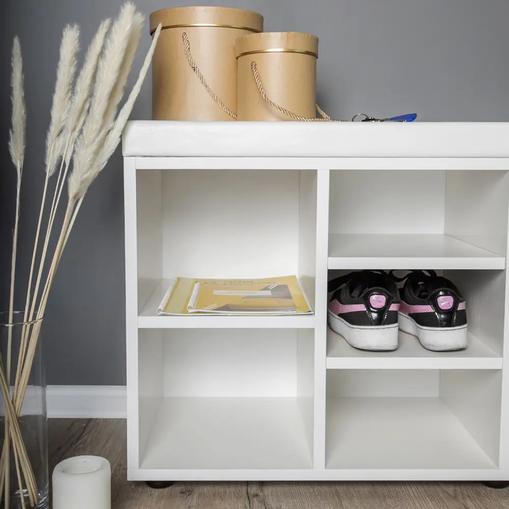 Фото 5 Полка для обуви Doma Liga 104x50x31.4 см 10 полок ЛДСП цвет белый