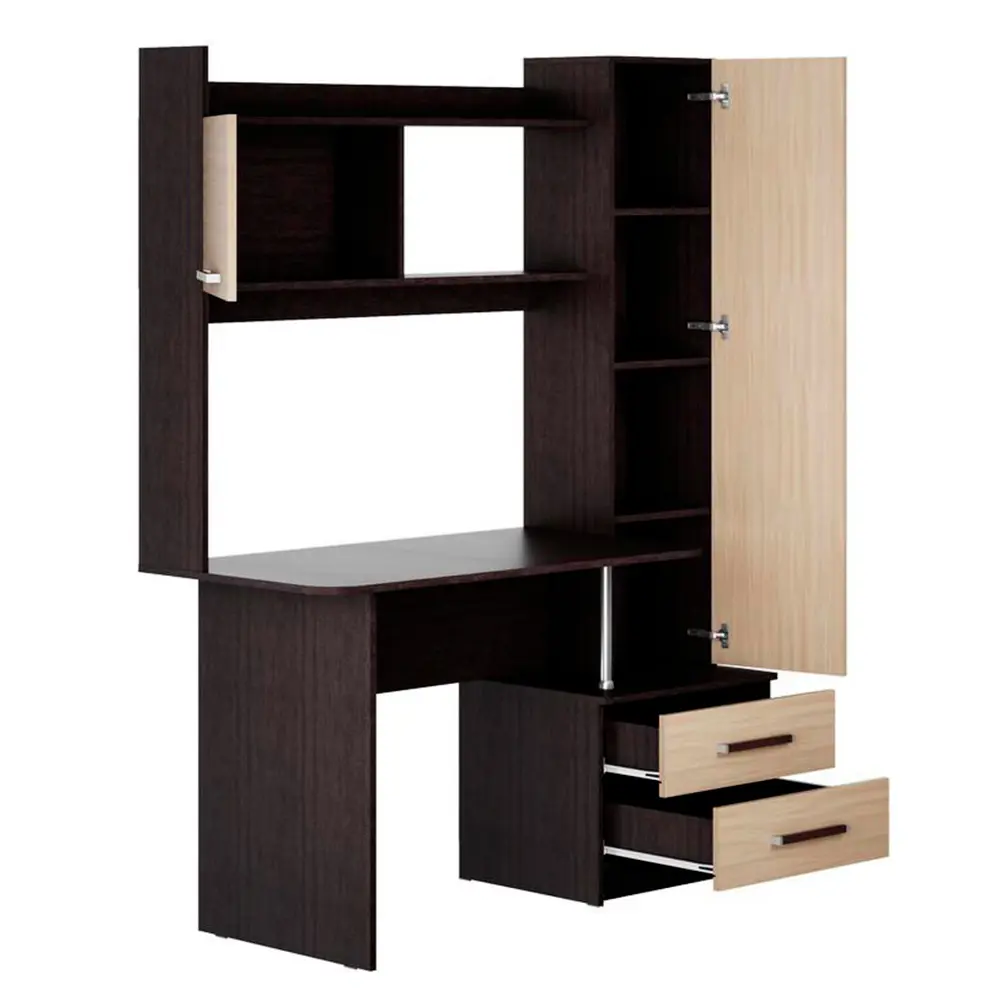 Фото 3 Компьютерный стол Мк стиль Паскаль 145x180x59 см ЛДСП цвет коричневый Фото 3 Компьютерный стол Мк стиль Паскаль 145x180x59 см ЛДСП цвет коричневый