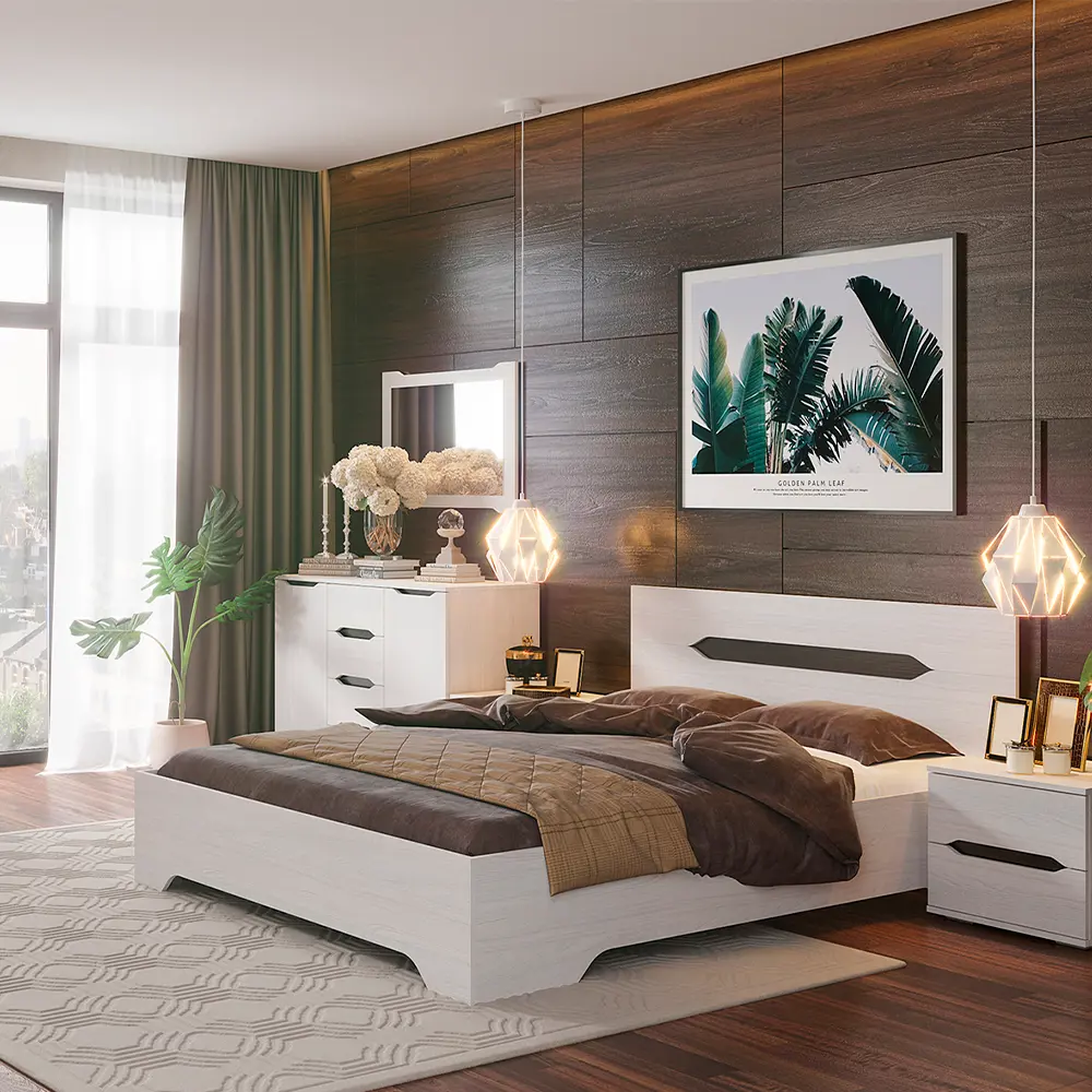 Фото 3 Кровать с изголовьем Стендмебель Valensiay 326290 160x200 см ЛДСП цвет светло-серый Фото 3 Кровать с изголовьем Стендмебель Valensiay 326290 160x200 см ЛДСП цвет светло-серый