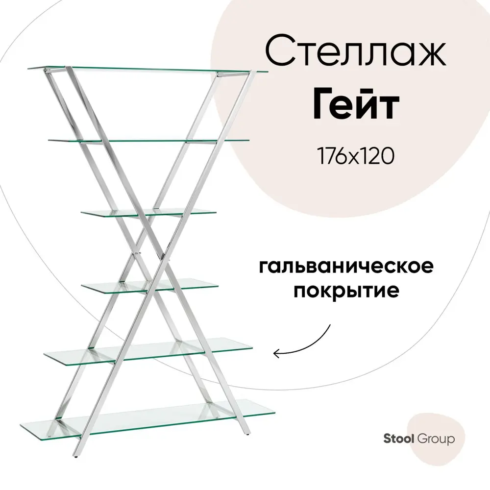 Фото Стеллаж Стул груп 120x176x30 см сталь цвет прозрачный Фото Стеллаж Стул груп 120x176x30 см сталь цвет прозрачный