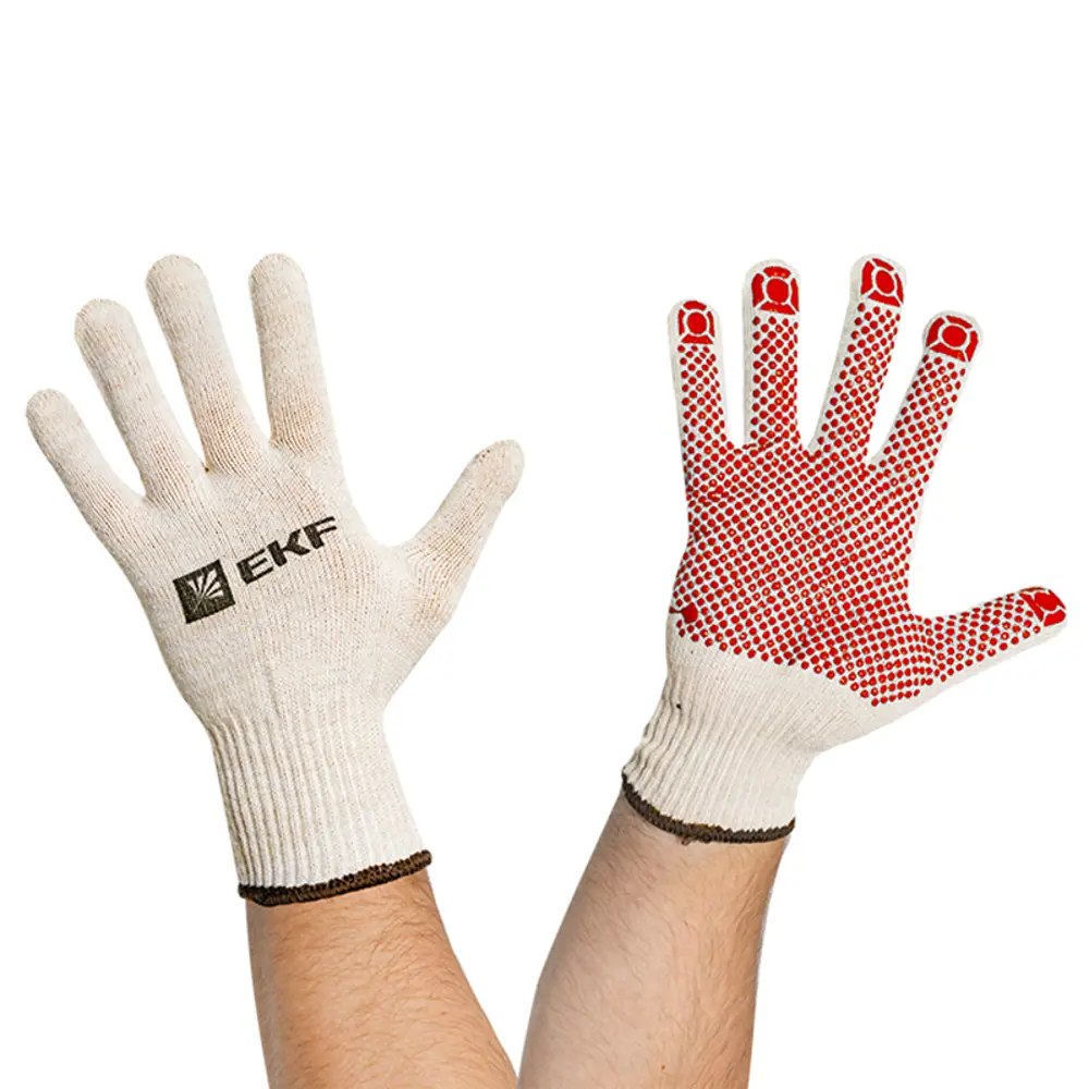 Фото 2 Перчатки хлопковые Ekf pe13ct-9-pro, размер 9, с ПВХ покрытием и стойкостью к порезам Фото 2 Перчатки хлопковые Ekf pe13ct-9-pro, размер 9, с ПВХ покрытием и стойкостью к порезам