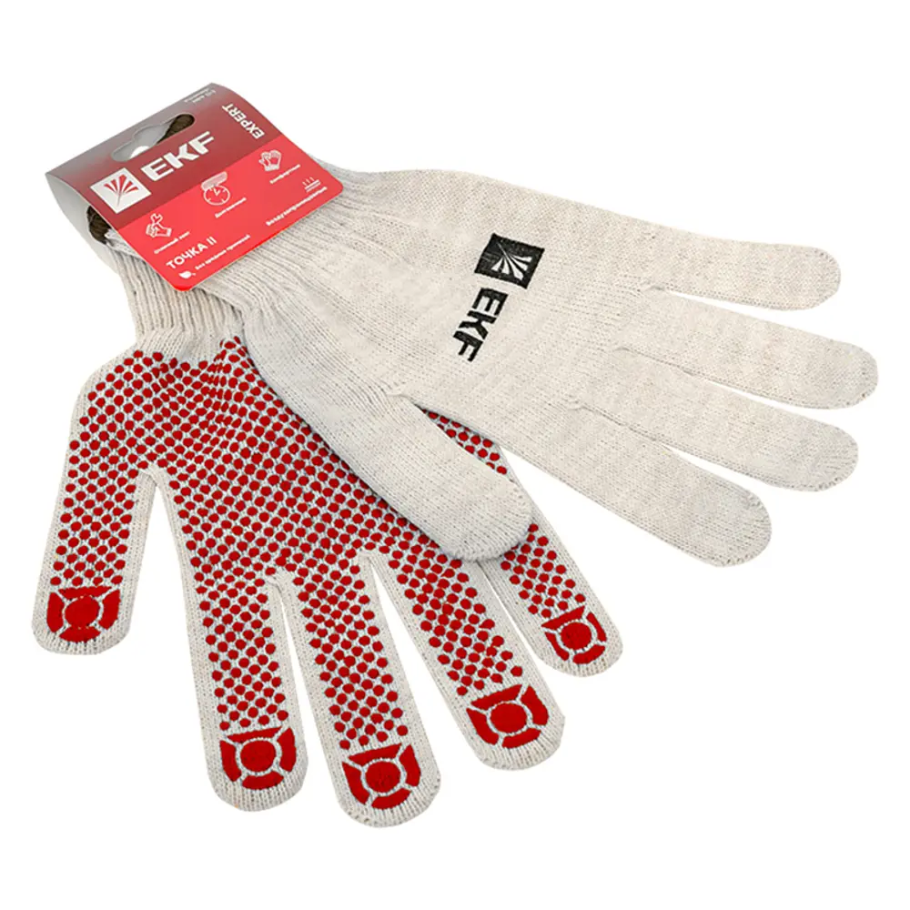 Фото Перчатки хлопковые Ekf pe13ct-9-pro, размер 9, с ПВХ покрытием и стойкостью к порезам Фото Перчатки хлопковые Ekf pe13ct-9-pro, размер 9, с ПВХ покрытием и стойкостью к порезам