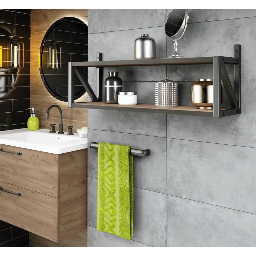 Фото 2 Настенная полка Regent style Терра 70x20 см ЛДСП цвет коричневый Фото 2 Настенная полка Regent style Терра 70x20 см ЛДСП цвет коричневый