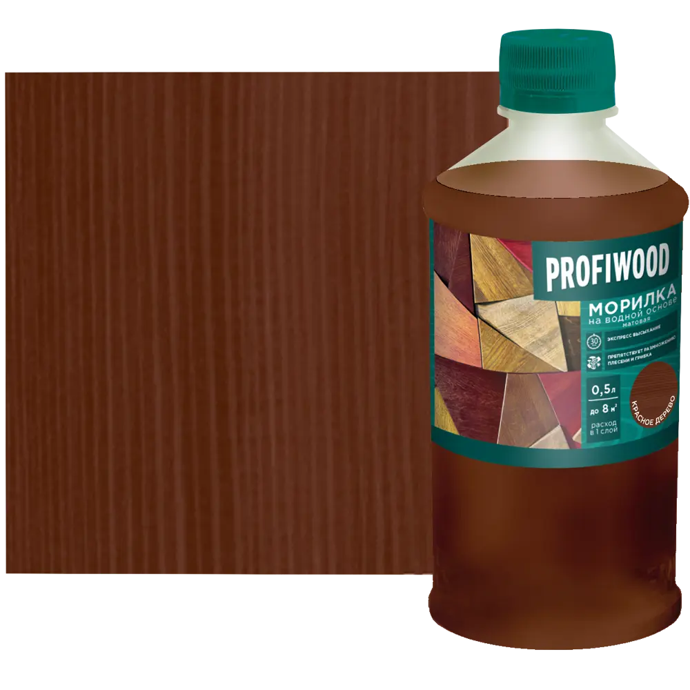 Фото Морилка Profiwood матовая красное дерево 0.5 кг Фото Морилка Profiwood матовая красное дерево 0.5 кг